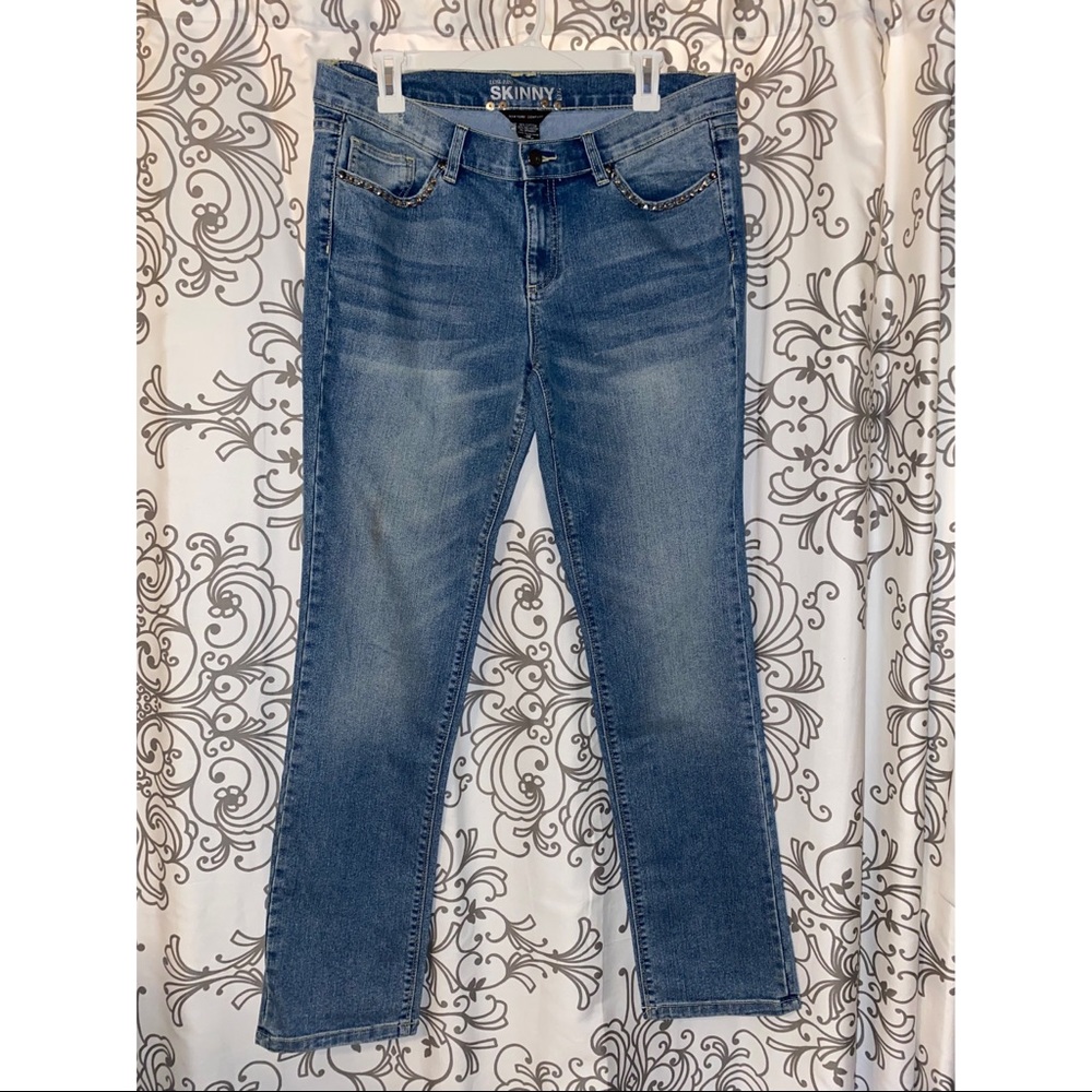 NY&Company low rise skinny studded jeans